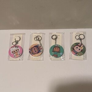Set of 4 Labubu Mirror Keychain/Purse Charm Bundle
